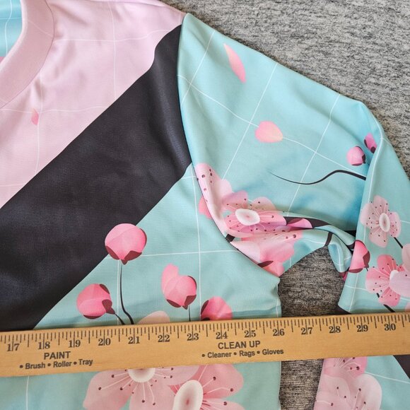 Vapor95 All-Over-Print Floral Cherry Blossoms Bomber Jacket Size 2XL Full Zip - Picture 5 of 9